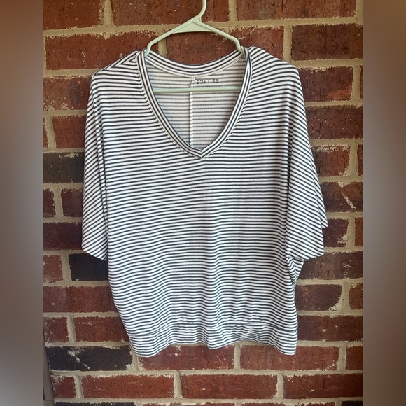 Softies Navy Stripe Oversized Lounge Tee Size Medium - Picture 2 of 9